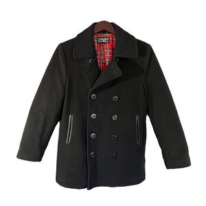 Black Straight to Hell pea coat size small